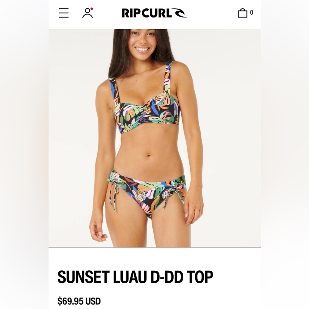 Rip curl SUNSET LUAU bikini top NWT